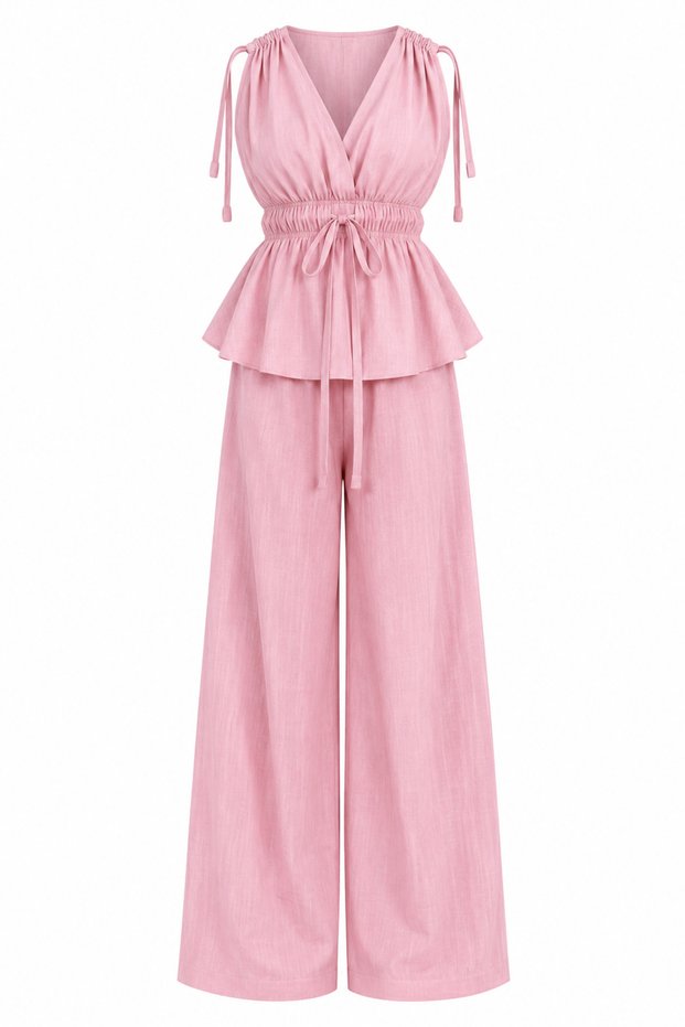 Pink 100% Cotton Shoulder and Drawstring Set - 2Y8612