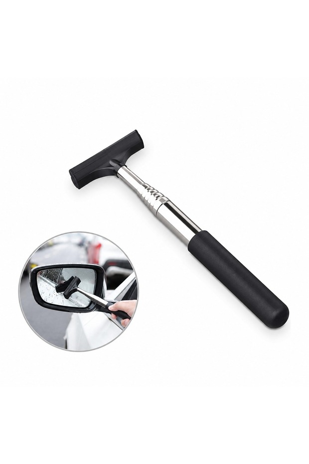 Telescopic Extendable Car Mirror Wiper Tool with Easy Control