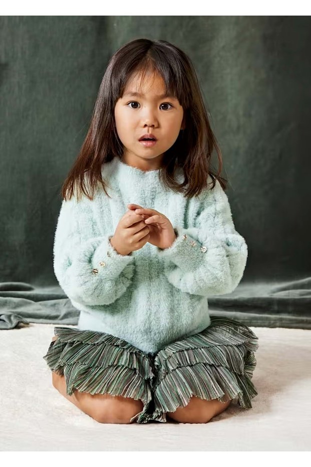 Girl's Sweater Water Green