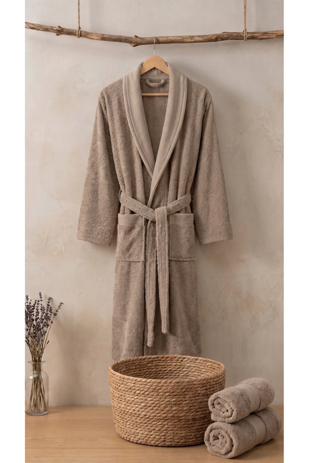 Bloom Men's Bathrobe Set | 3-Piece Bathroom Set | 60% Bamboo 40% Cotton