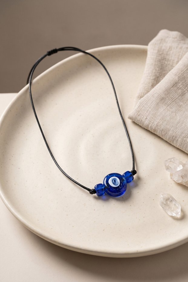Handmade Bohemian Blue Evil Eye Necklace