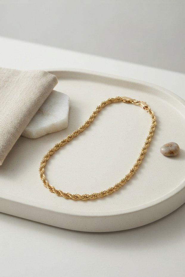 Cm Burgu Model Gold Color 10 mm Thickness 50 cm Women's Necklace
