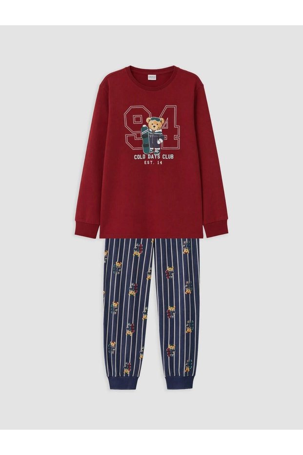Teddy Bear Printed Boys' Pajama Set (W6)