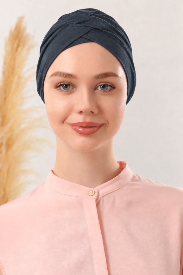 قبعة كروس مزدوجة - أزرق داكن