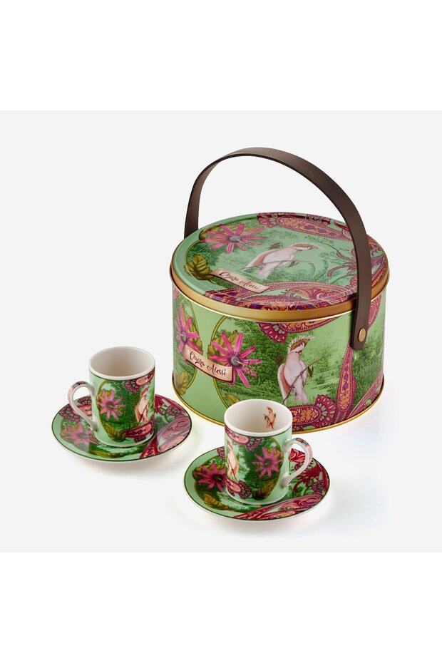 Magic Garden Green Porcelain Coffee Cup Set 110 ml