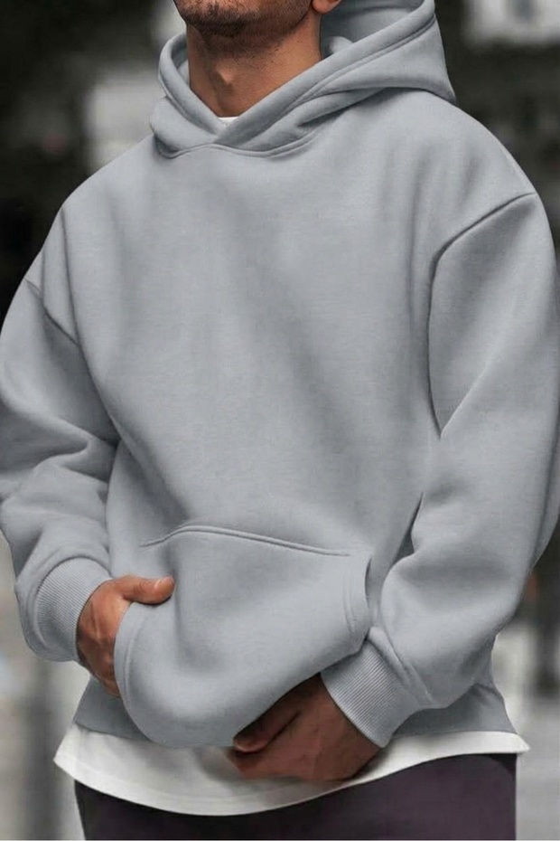 Hanorac BASIC oversize pentru bărbați, 100% bumbac