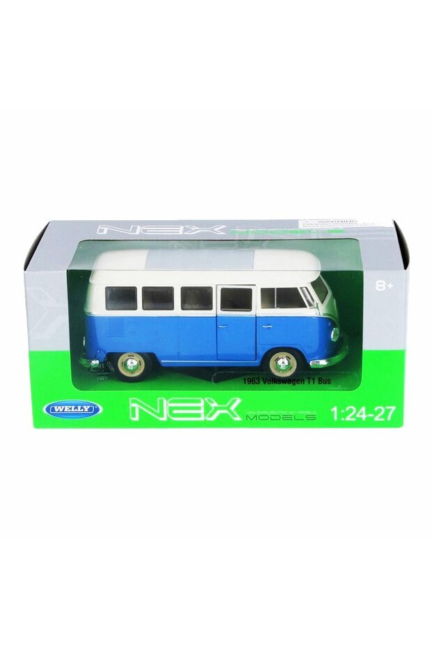 1963 Volkswagen T1 Bus 1:24 Metal Model Car Blue Cream