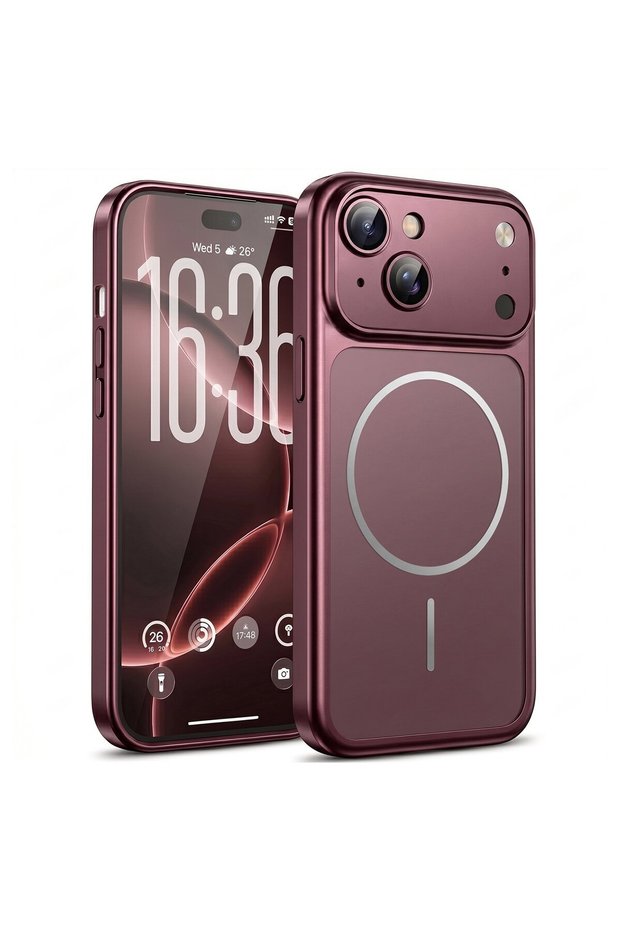 Case Compatible with Apple iPhone 15 iPhone 18 Pro Look Transformation Cover Burgundy