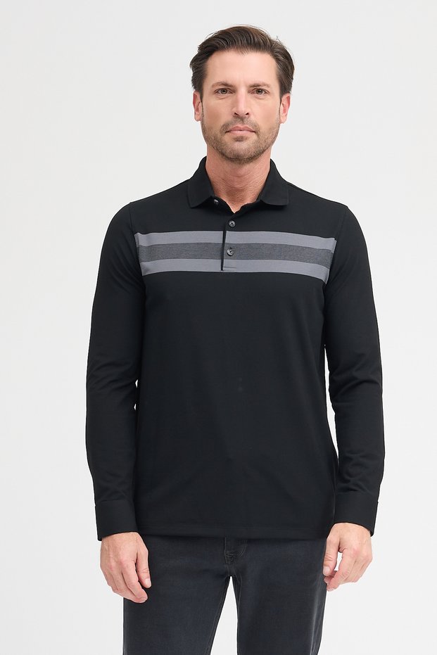 Men's Polo Neck Long Sleeve Sweatshirt