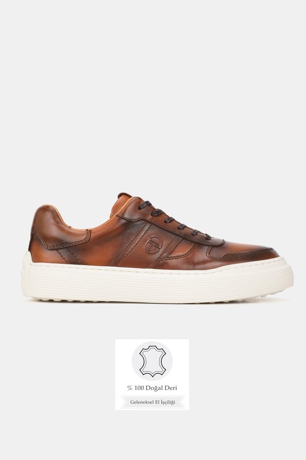 Men's Taba Genuine Natural Leather Eva Sole Sneaker Lace-Up Shoes