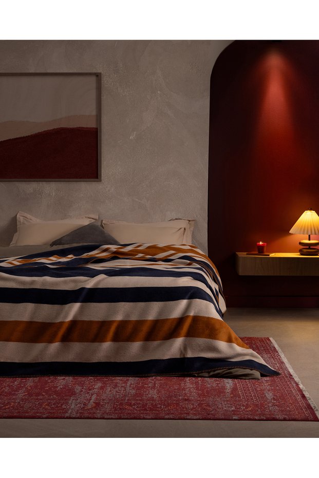 Alfred Double Cotton Jacquard Blanket - Mink
