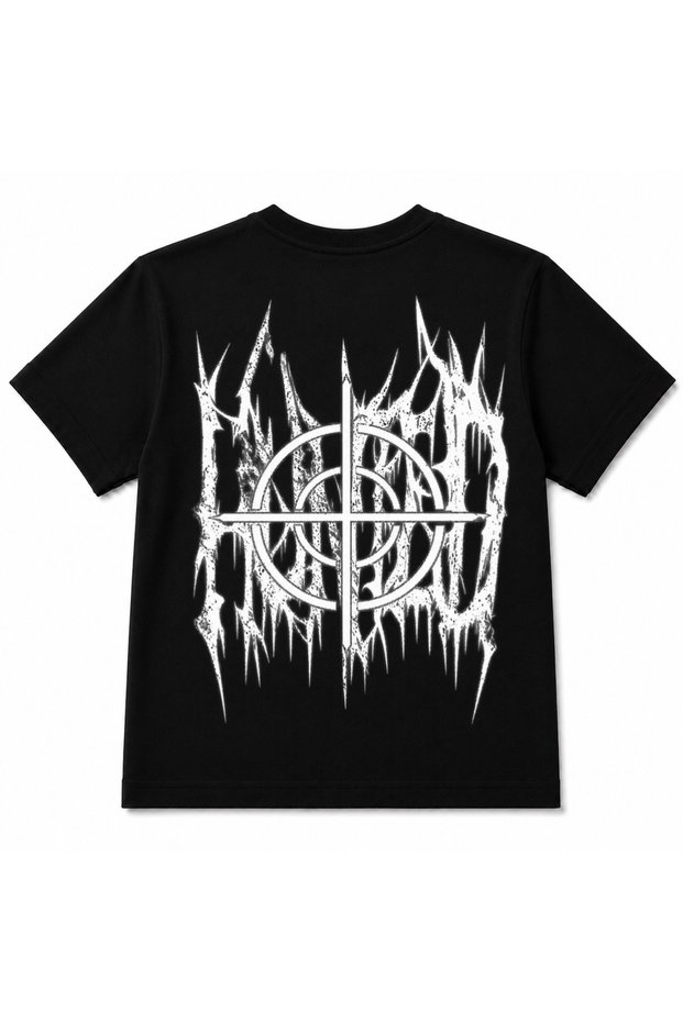 Dark Gothic Deer Target Graphic Kids Cotton T-Shirt