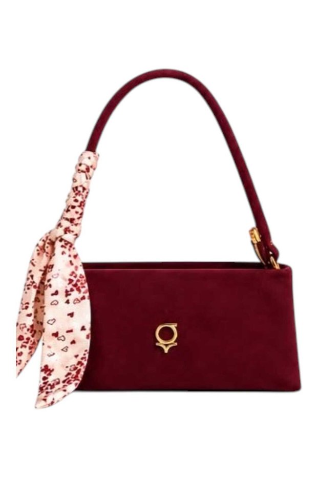 Ber2010 Suede Shoulder Bag Claret Red