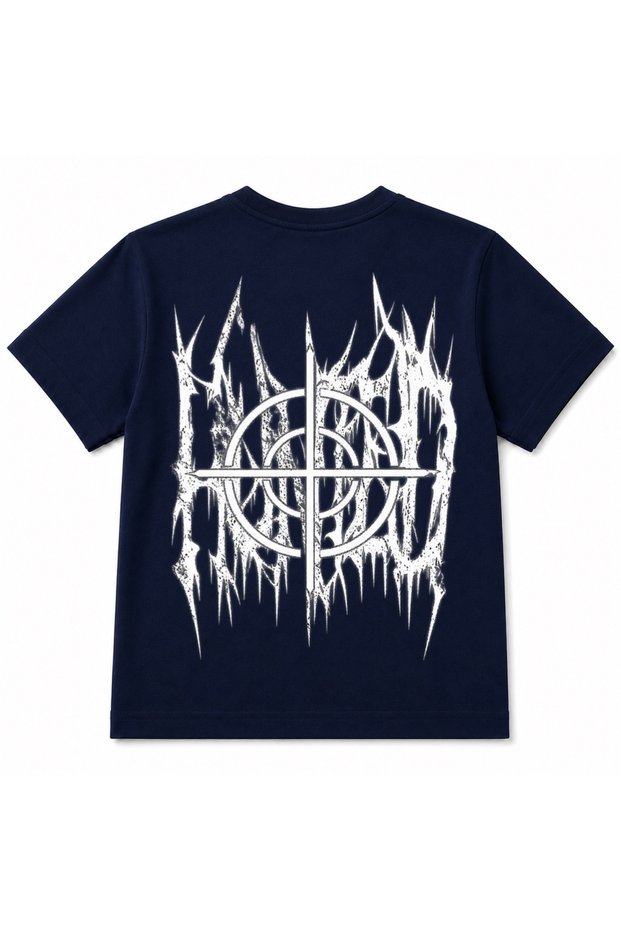 Dark Gothic Deer Target Graphic Kids Cotton T-Shirt