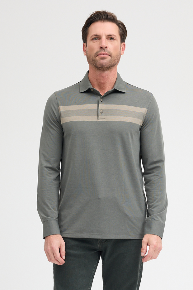 Men's Polo Neck Long Sleeve Sweatshirt