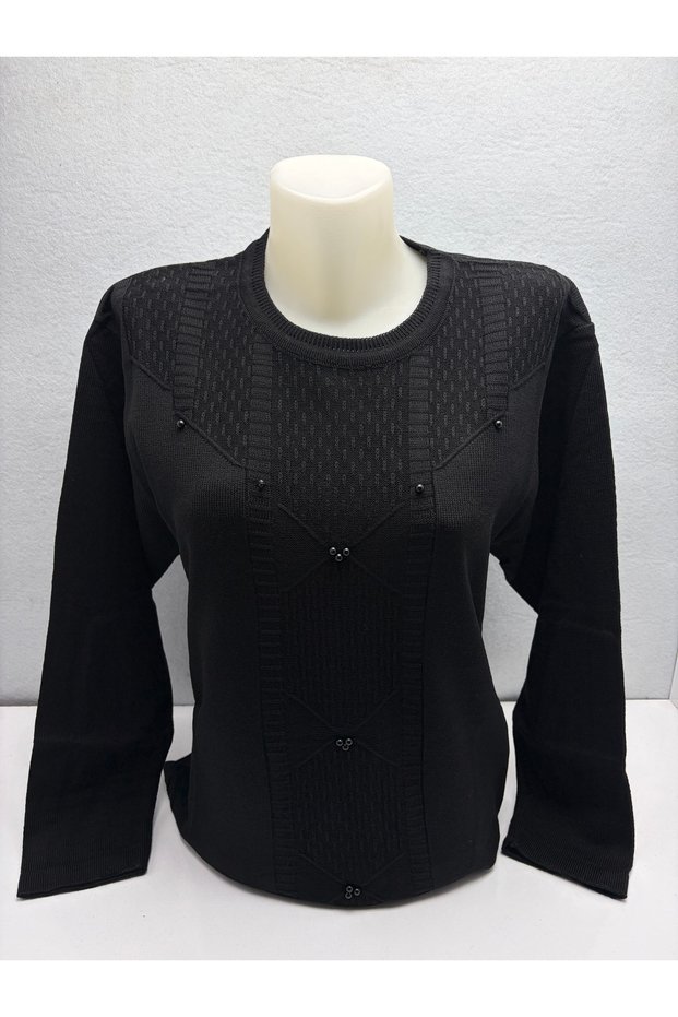 Self-Patterned Beaded Mother Woman's Sweater