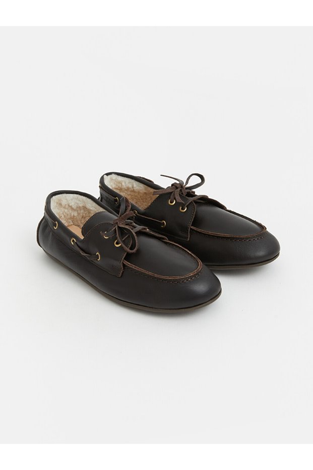 Ozmarka New Season Brown Genuine Leather Women's Classic Shoes