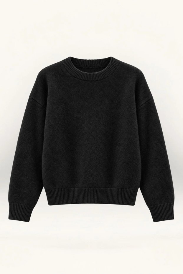 Women's Anthracite Crew Neck Ultra Soft Textured Sweater