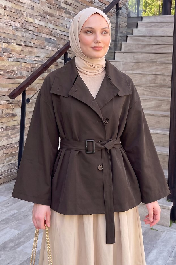 Belted Trench Coat 202723 - Brown
