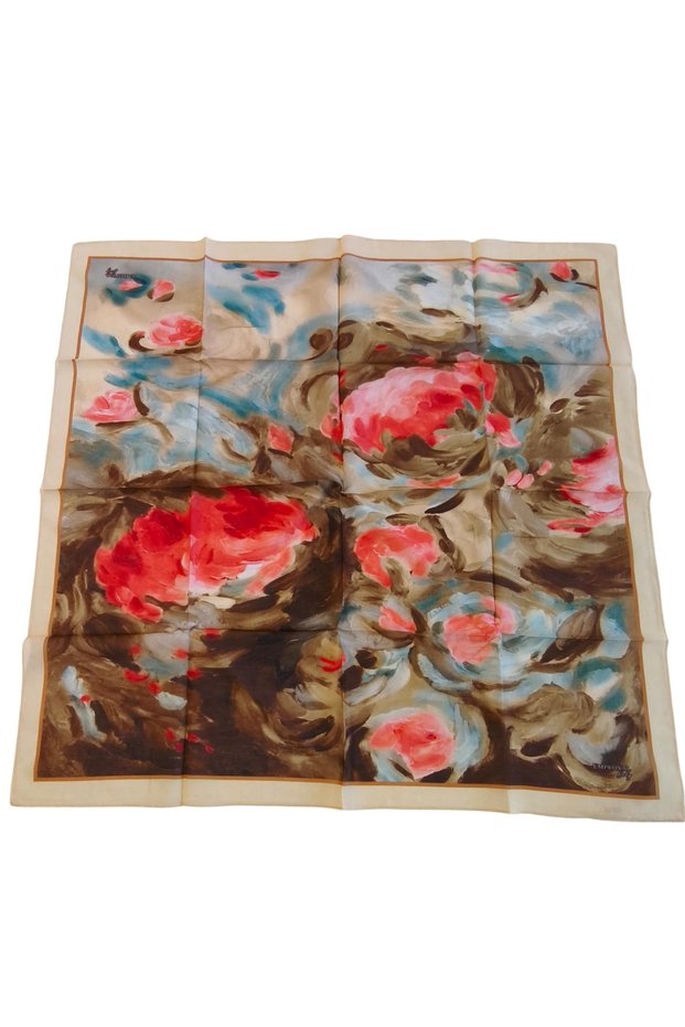 Printed Lora Scarf 9603 020 Beige Mink Abstract Pattern