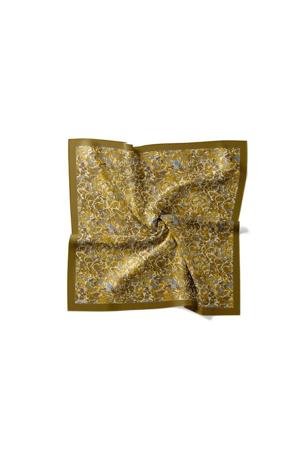 Printed Velune Scarf 08 01 Green Abstract Pattern