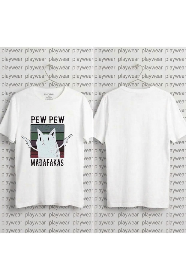 Pew-Pew Printed 100% Cotton Crew Neck T-Shirt