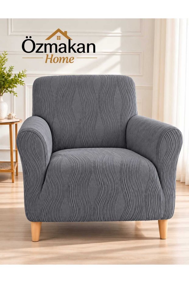 Jacquard Tree Bark Pattern Single Sofa Cover / Sofa Cover 1 Piece