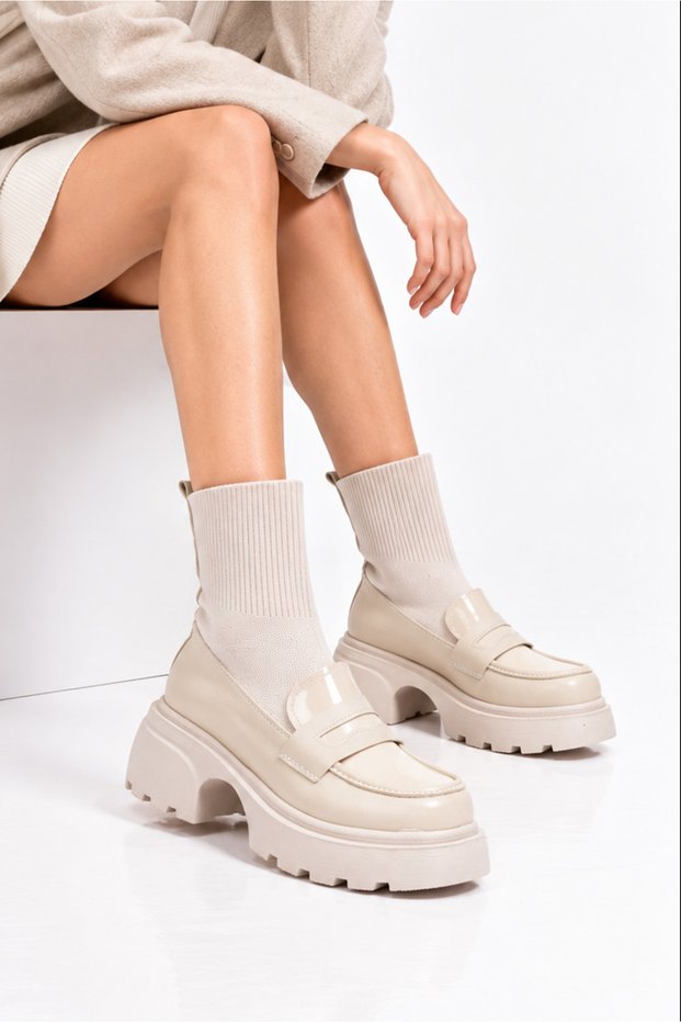 Women's Loafer Style Knitwear Boots