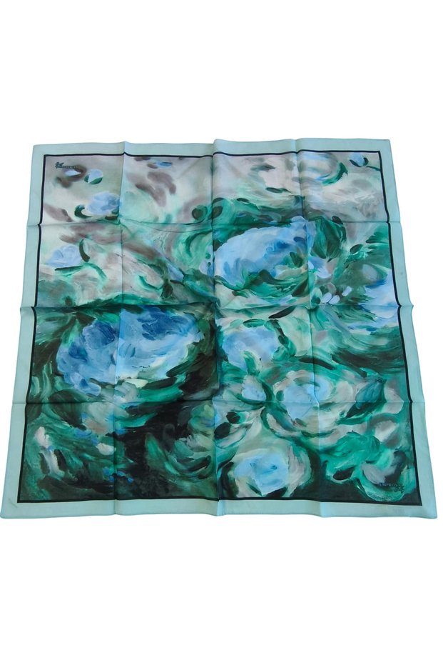 Printed Lora Scarf 9603 024 Mint Abstract Pattern