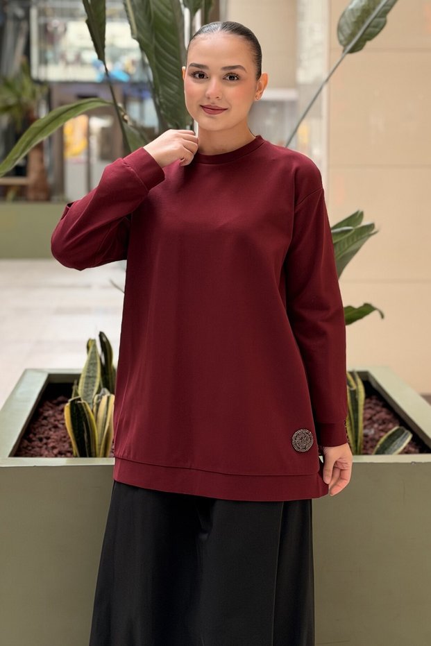 Logo Detailed Long Sleeve Luna Tunic