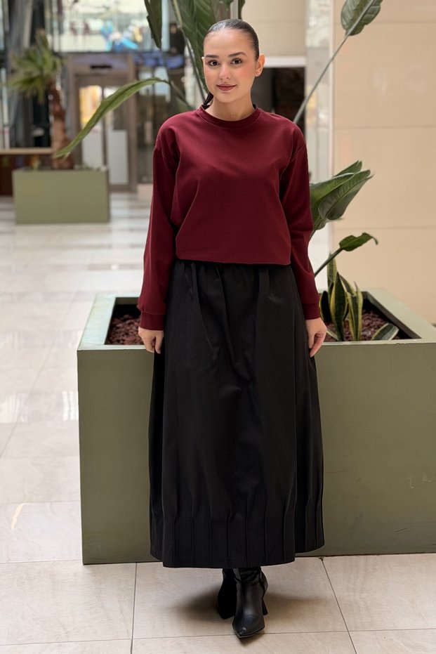 Kahma Skirt with Pleated Detail at the Hem