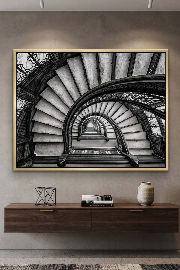The Grand Helix Architecture Wall Art | Landscape Framed Canvas Print | Modern Decor for Living Room