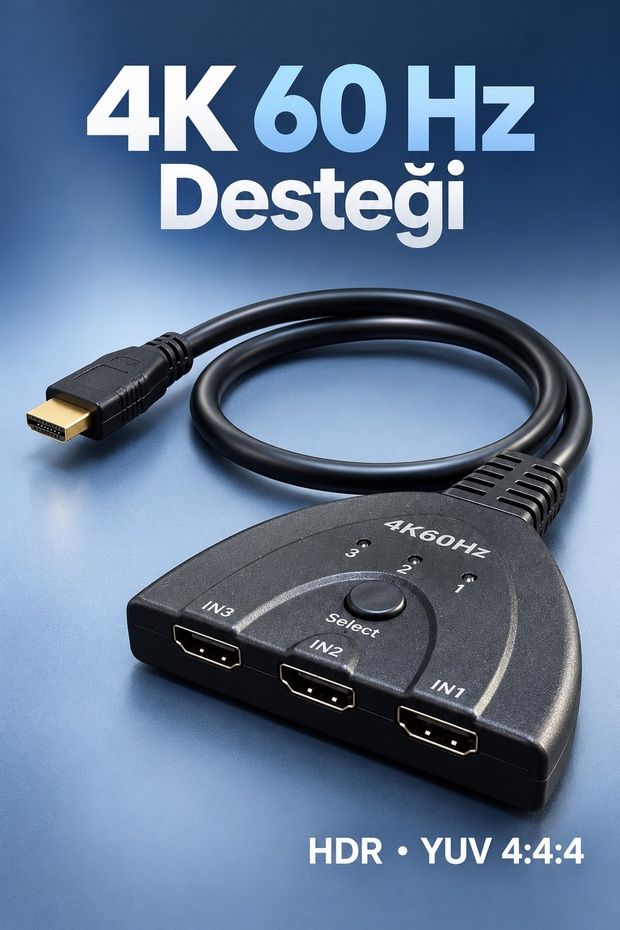 HDMI Switch 3 Input 1 Output 4K 60 Hz Selector