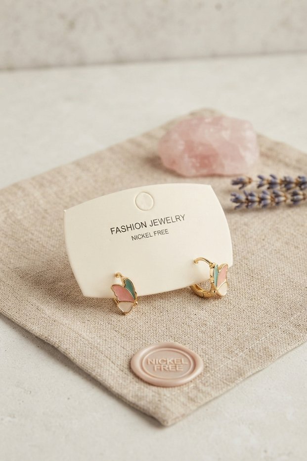 Brass Gold Color Wing Model Children's Earrings Tj-Bkp12201