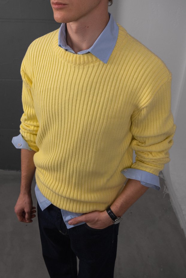 Men's Ribbed Knit Oversized Sweater