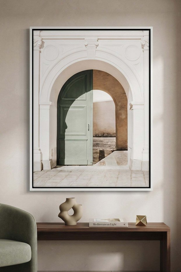 Doorway Architecture Wall Art | Portrait Framed Canvas Print | Luxury Modern Decor for Living Room