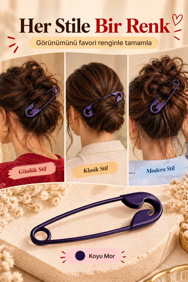 Safety Pin Model Knob Buckle – Dark Purple
