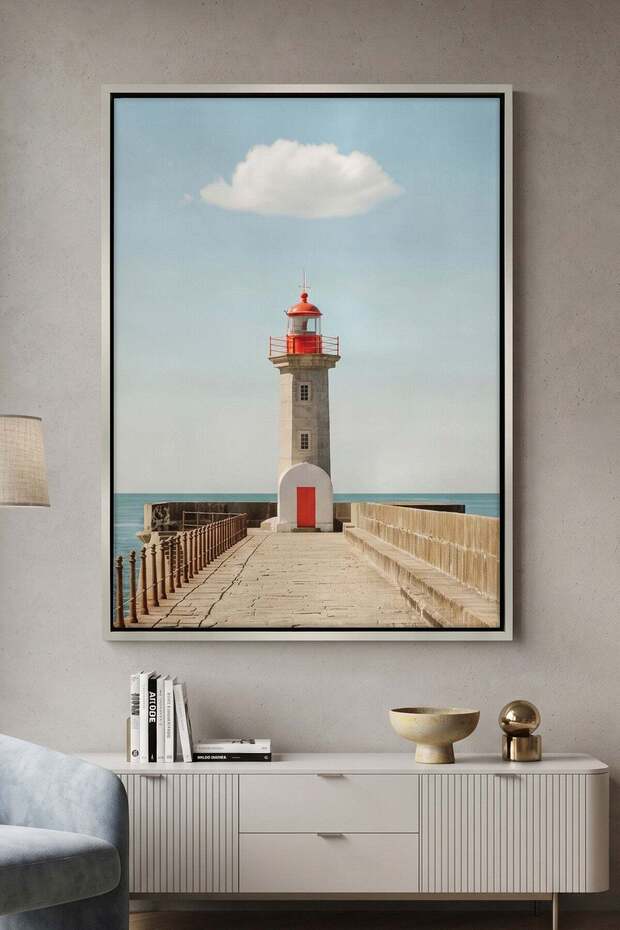 The Lone Sentinel Architecture Wall Art | Portrait Framed Canvas Print | Luxury Home Decor