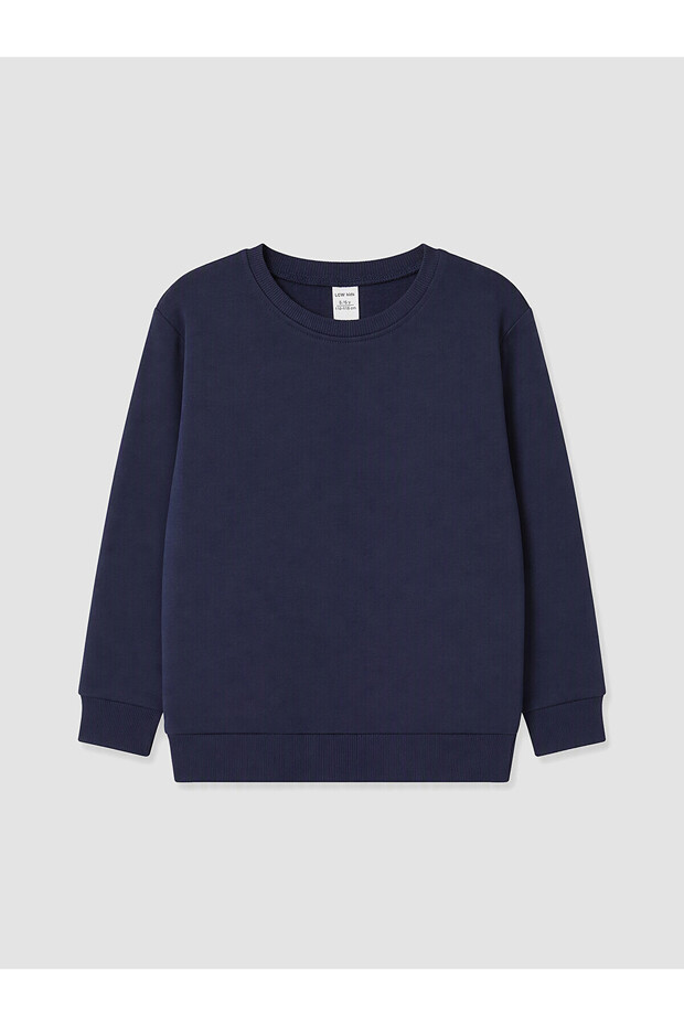 Ozmarka New Season Navy Blue Crew Neck Boys' Sweatshirt