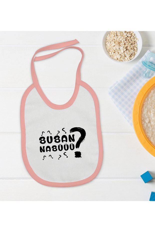 Bk Kids Buban Nabüüü Designed Pink Baby Food Bib-1