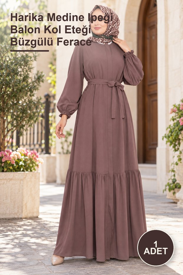 1 Piece of Wonderful Medina Silk Balloon Sleeve Skirt with Gathered Hem