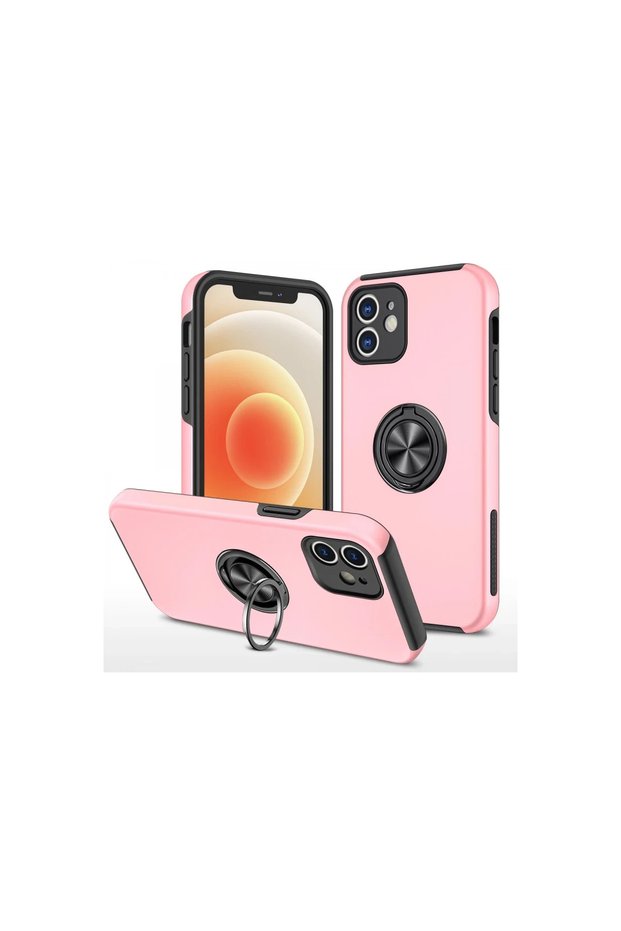 Apple iphone 12 case elite ring cover - pink