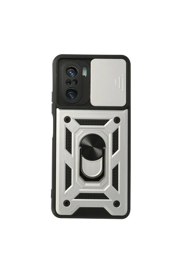 Xiaomi Poco F3 Case with Pars Lens Ring Silicone - Silver