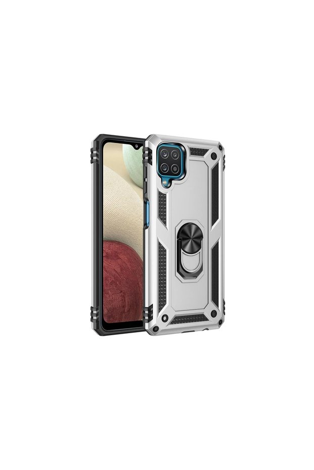 Samsung Galaxy A22 Case Sofia Silicone Cover with Ring - Silver