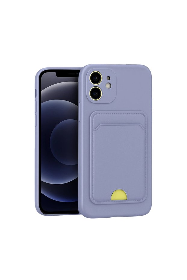 Apple iPhone 11 Case Kelvin Silicone with Business Card Holder - Lilac