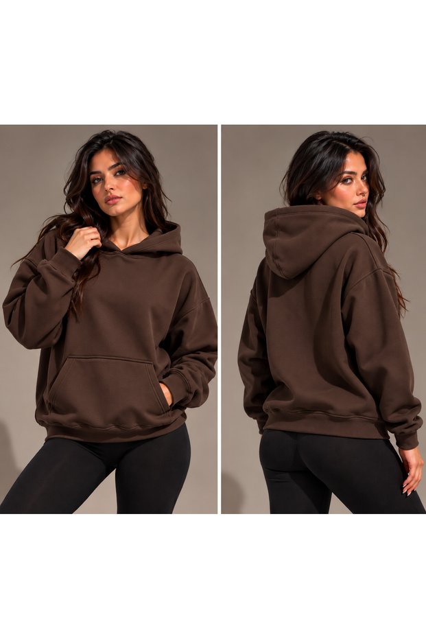 Oversize Hanorac Hoodie Sweatshirt with Hood and Kangaroo Pocket Premium Thick Winter