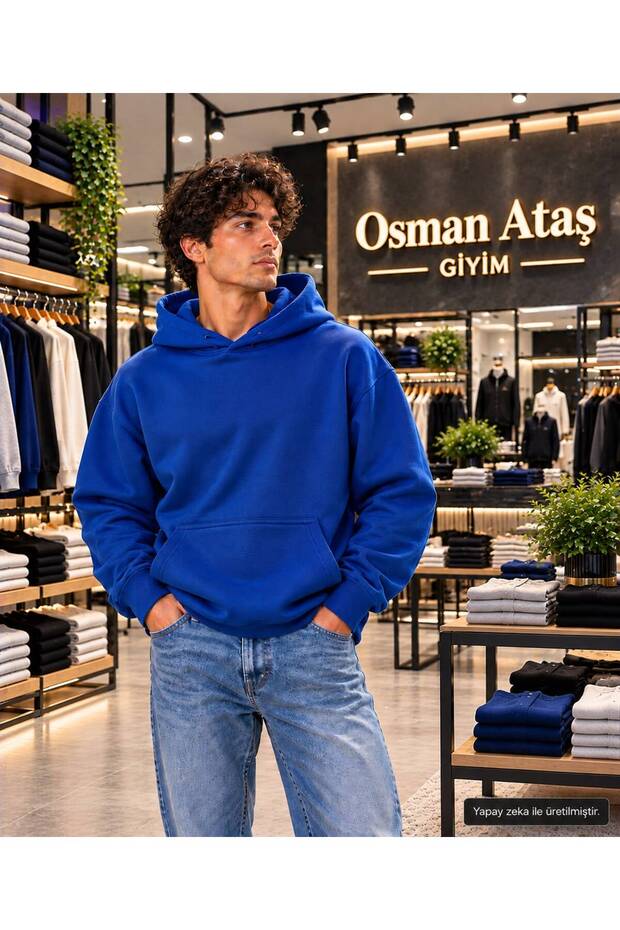 Men's Basic Hooded Sweatshirt - Draped Comfortable Fit Sweatshirt with Kangaroo Pocket