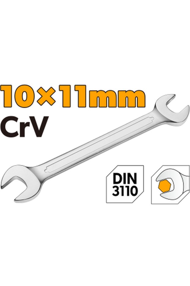 مفتاح ربط مزدوج الطرف من الكروم فاناديوم CP DIN 10x11 مم