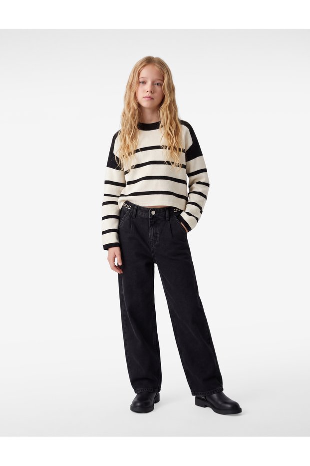 Long Sleeve Crew Neck Striped Sweater