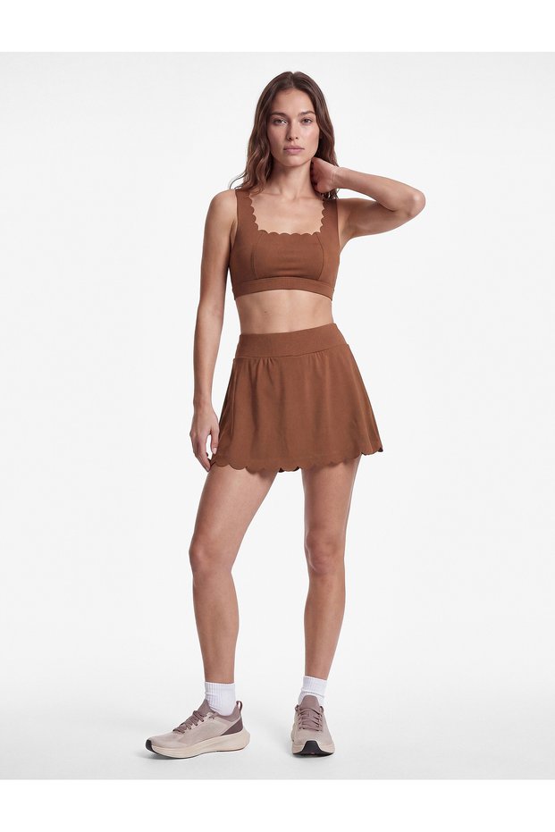 Laser Cut Back Detail Slim Fit Sleeveless U-Neck Sports Bra